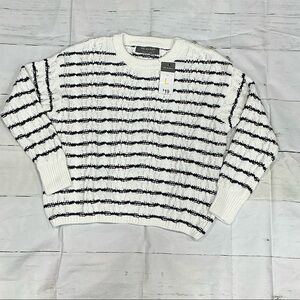 Primark Black and White Striped Crewneck Sweater